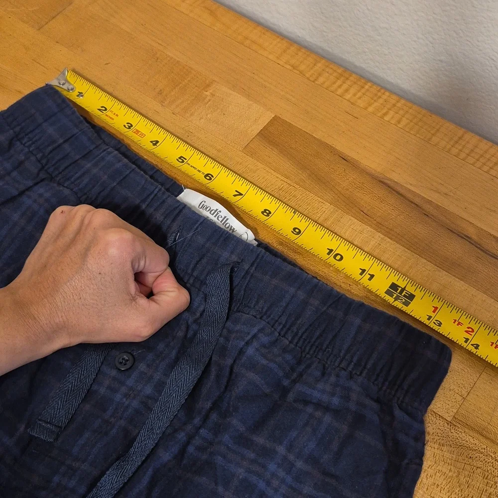 Goodfellow & Co 100% Cotton Blue Plaid Pajama Pants